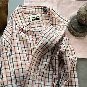Wrangler Men's Casual Plaid Shirt - Red, Blue, and White